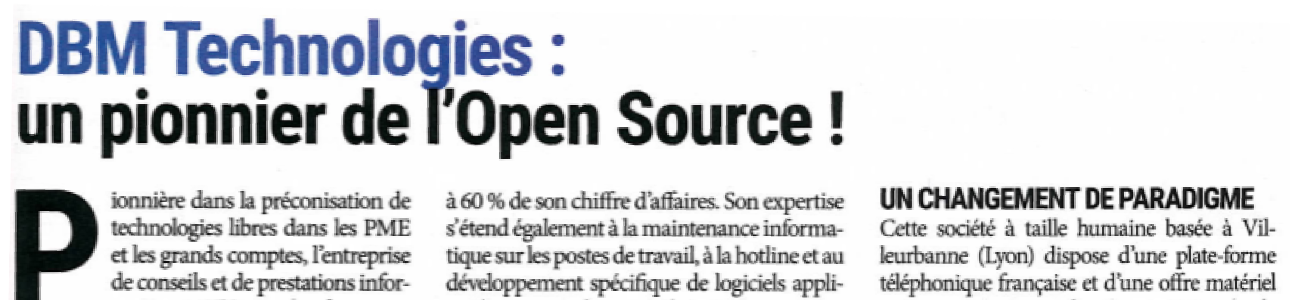 DBM Technologies, un pionnier de l'Open Source