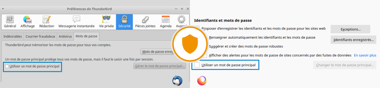 firefox, thunderbird, sécurité des mots de passe