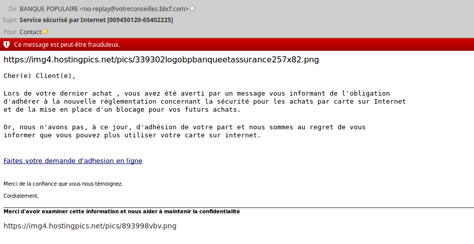 spam banque