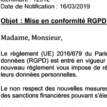 courrier RGPD